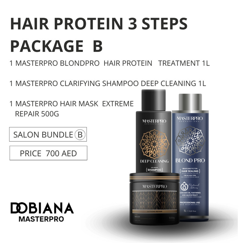 MasterPro BlondPro Brazilian Hair Protein Treatment 3 Steps Package B